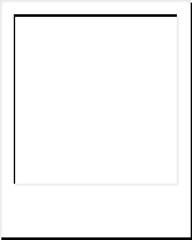 Blank white Polaroid photo frame with adhesive tape on top and bottom, isolated transparent PNG for creative collage, scrapbook, or photo mockup design.