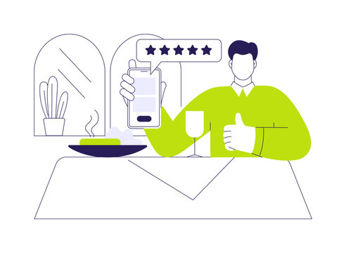 Rating a restaurant isolated cartoon vector illustrations.