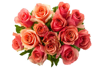 Bouquet of Pink and Peach Roses