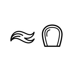 Obraz premium Abstract linework icons, a fiery trail and a glowing hollow, representing mystical energy, light, or transformation.