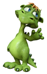 Fototapeta premium 3D Rendering Cartoon Monster on White