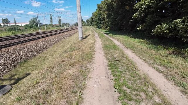 Cycling through the forest.