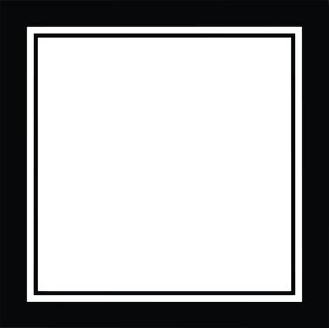 White Square with Black Border on Black Background.