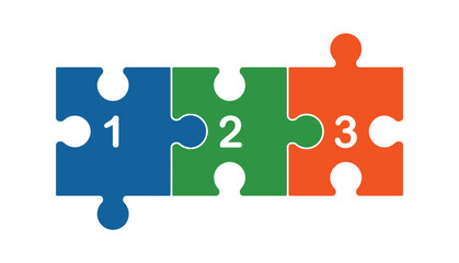 Obraz premium A colorful puzzle with numbered pieces on a white background