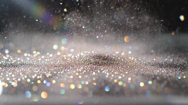 Sparkling Rose Gold Glitter Splash Over Reflection.