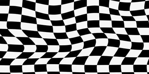 Obraz premium Black and white checkered pattern, Checkerboard seamless pattern