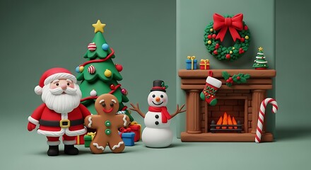 Christmas Cookie Stamp Collection - Textured Holiday Icons Set (JPG 300DPI 13650&times;7650)