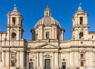 Sant'Agnese in Agone church on Piazza Navona square, Rome, Italy