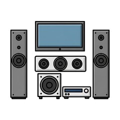 Obraz premium Home Theater System with Speakers and Electronics.