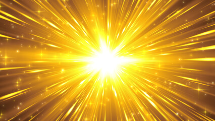 金色の集中線のキラキラ光るエフェクト背景