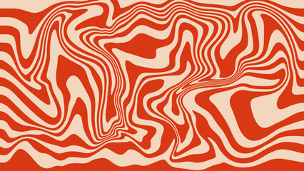 Fototapeta na wymiar Groovy retro 70s wavy background. Abstract psychedelic marble pattern banner. Vector illustration 