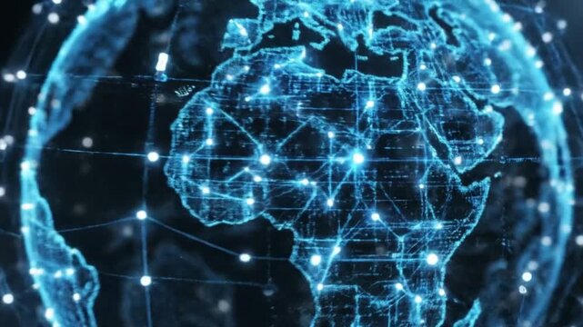 Abstract Global Digital Data Network Connectivity Background