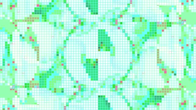 Flickering Pixel Art Loop with Print Misalignment (Earth Green)