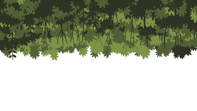 Dense green forest canopy full of leaves.