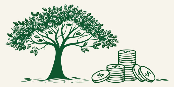 Symbolic representation of growth, wealth, and financial stability through nature