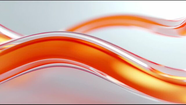 Colorful orange wave moving smoothly in a clear space creating a dynamic effect