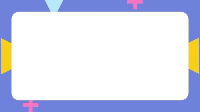 The soft blue background of this frame is complemented by yellow corner accents and tiny pink geometric icons resulting in a professional yet friendly layout that is very easy on the eyes for users
