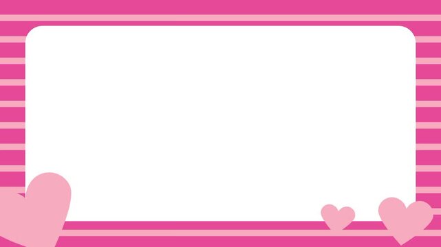 Soft pink stripes and delicate heart shapes decorate the perimeter of this sweet frame creating a gentle and nurturing aesthetic that is ideal for baby showers or heartfelt personalized messages