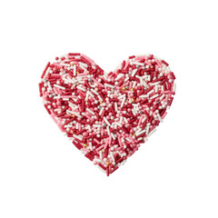 Sprinkle Mix Heart, isolated on a transparent background