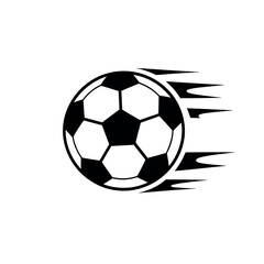 Obraz premium A black and white illustration of a soccer ball in motion