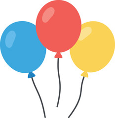 Colorful balloons floating on a white backdrop for festive celebration