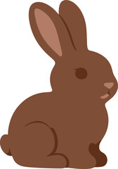 Obraz premium Simple flat vector illustration of a brown chocolate easter bunny on white background