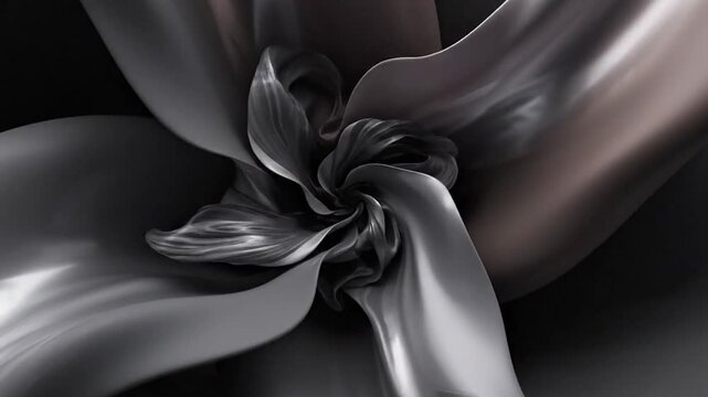 Dark minimalist composition featuring a single small metallic turbine impeller centered against a deep black background