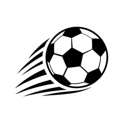 Obraz premium A black and white illustration of a soccer ball in motion