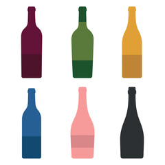 Naklejka premium A collection of colorful wine bottles on a white background