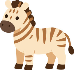 Fototapeta premium Illustration of a cute zebra with light brown stripes on its body