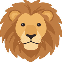 Illustration of a lion with a majestic mane, perfect for children's books