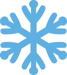 Fototapeta premium Stylized light blue snowflake with rounded edges on a white background