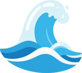 Naklejka premium Stylized illustration of a blue ocean wave with white highlights