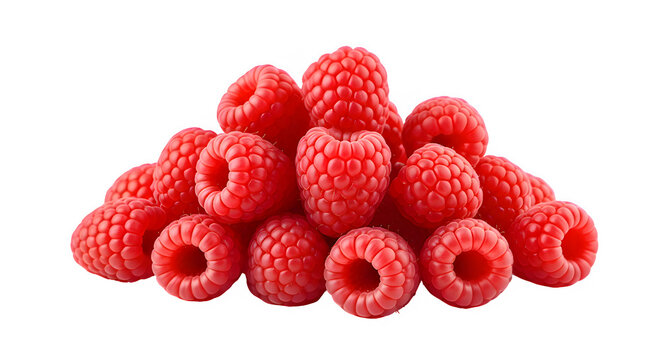 Fresh raspberries isolated on transparent background