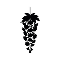 Wisteria flower silhouette illustration 1. © Dira