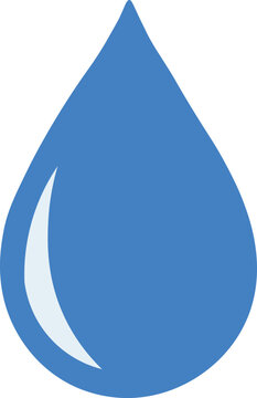blue water drop icon with light reflection