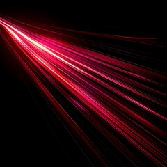Abstract Red Light Streaks on Black Background Forming Diagonal Pattern