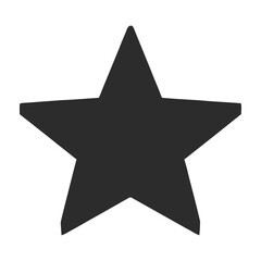 Obraz premium Black star shape on white background five pointed symbol iconic design element simple graphic