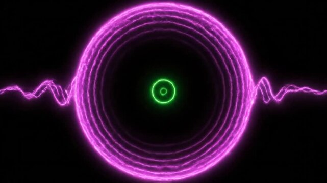 Glowing Blue Light Circles on Black Background