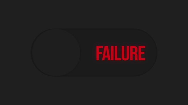 Toggle switch video success and failure concept with green and red lights minimalist design decision making fluctuating outcomes dark background