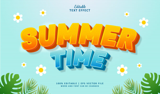Summer Time Editable Text Effect Style 3d Theme Holiday Season