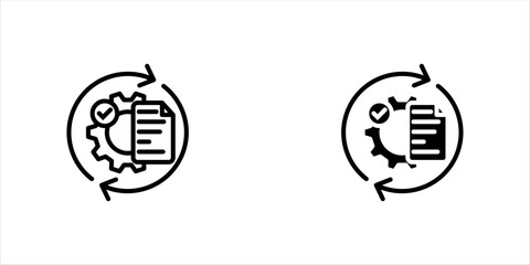 Process Management Icon Workflow Quality Control Cycle Symbol Vector, vector illustration