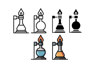 Bunsen Burner Laboratory Icon Vector