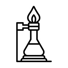 Bunsen Burner Laboratory Icon Vector