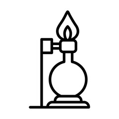 Bunsen Burner Laboratory Icon Vector