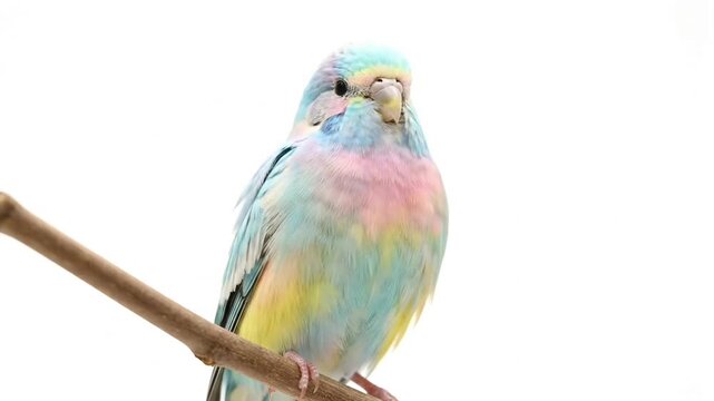 4K Stock Video of Small Generic Bird Isolated on Clean White Background