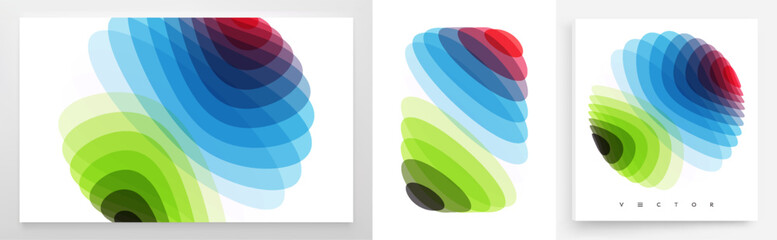 Obraz premium Set of various overlapping elements. Abstract geometric design. Vector illustration for banners, placards, posters or flyers.