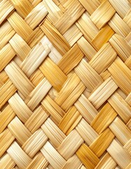 Woven Basket Texture in Warm Golden Brown and Beige Hues Close Up