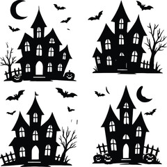 halloween house vector illustration
