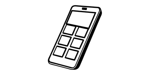 Minimal Black Outline Smartphone Icon – Thin Stroke Vector, Flat Design, Editable SVG, Isolated on White Background © Kinzay